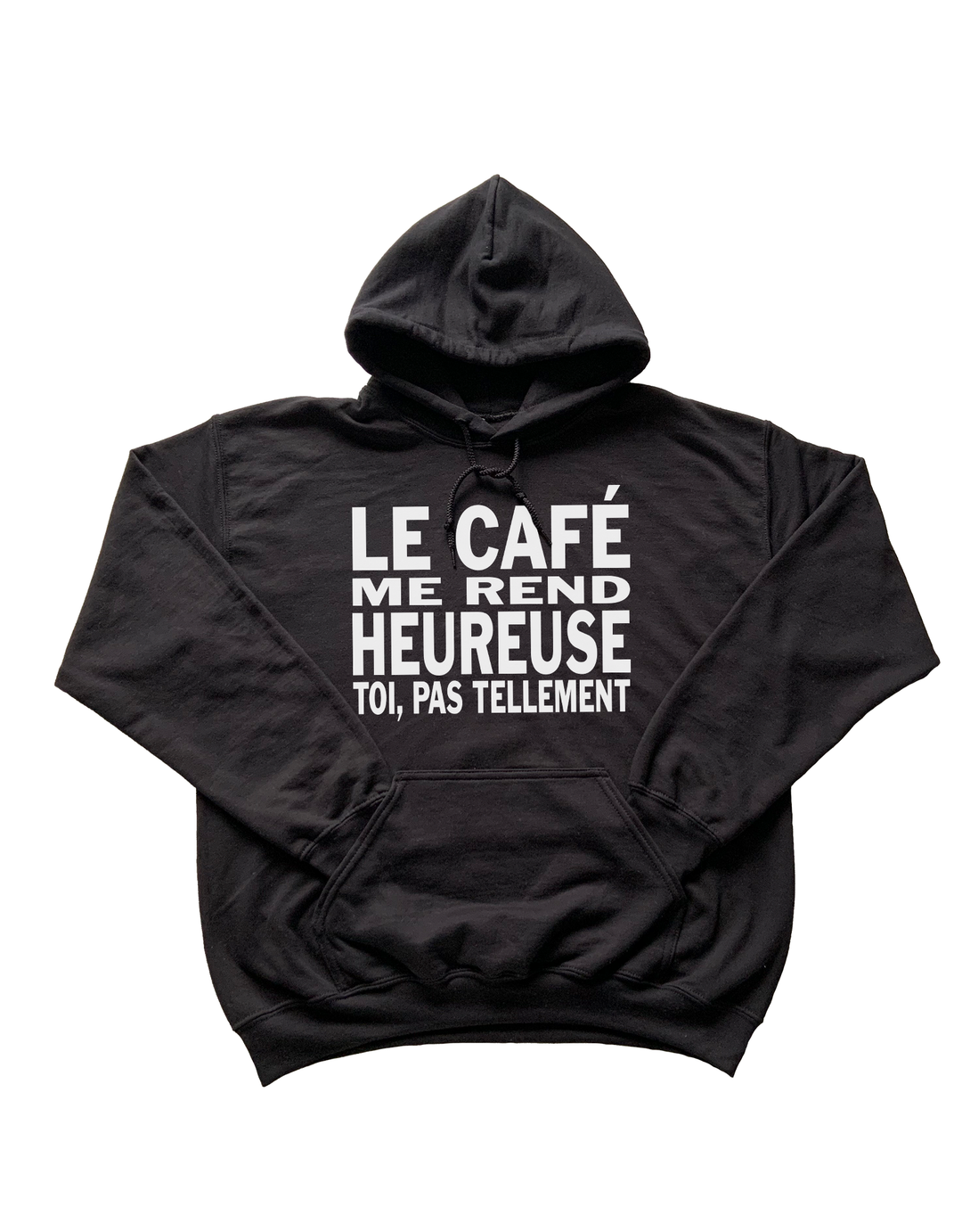 Chandail Coton Ouaté à Capuche Le Café Me Rend Heureuse