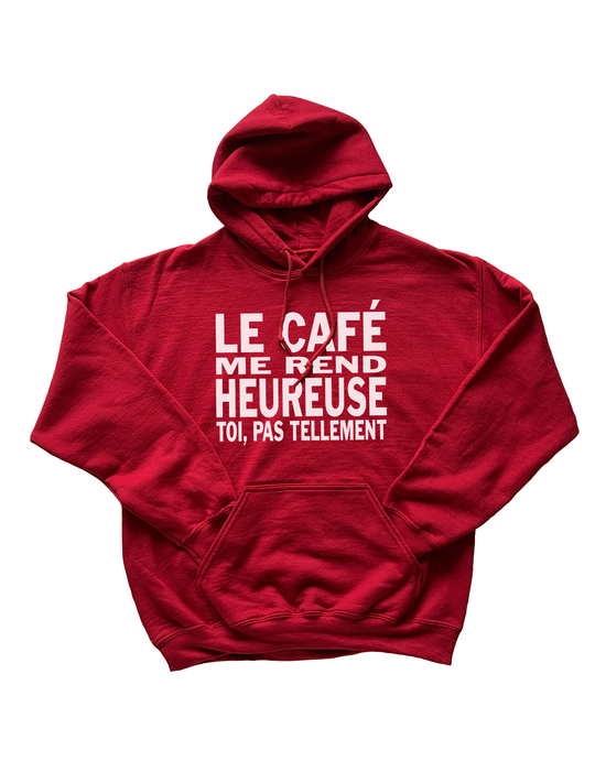 Chandail Coton Ouaté à Capuche Le Café Me Rend Heureuse