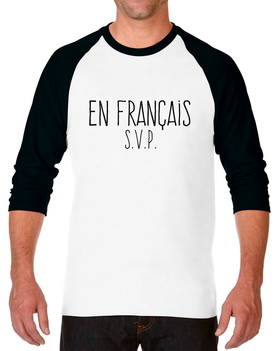 T-Shirt Raglan Manche 3/4 En Français SVP