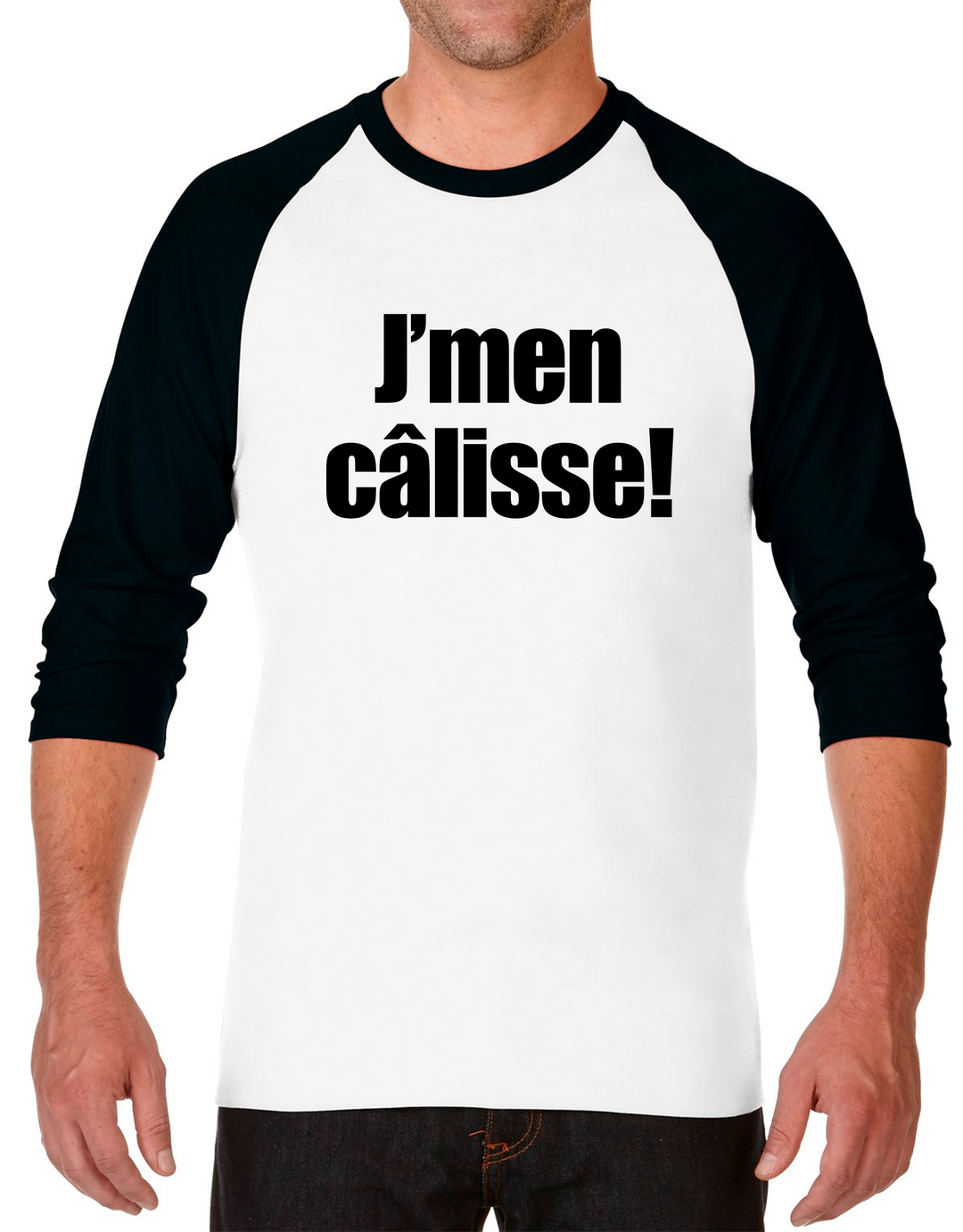 T-Shirt Raglan Manche 3/4 J'men Câlisse!