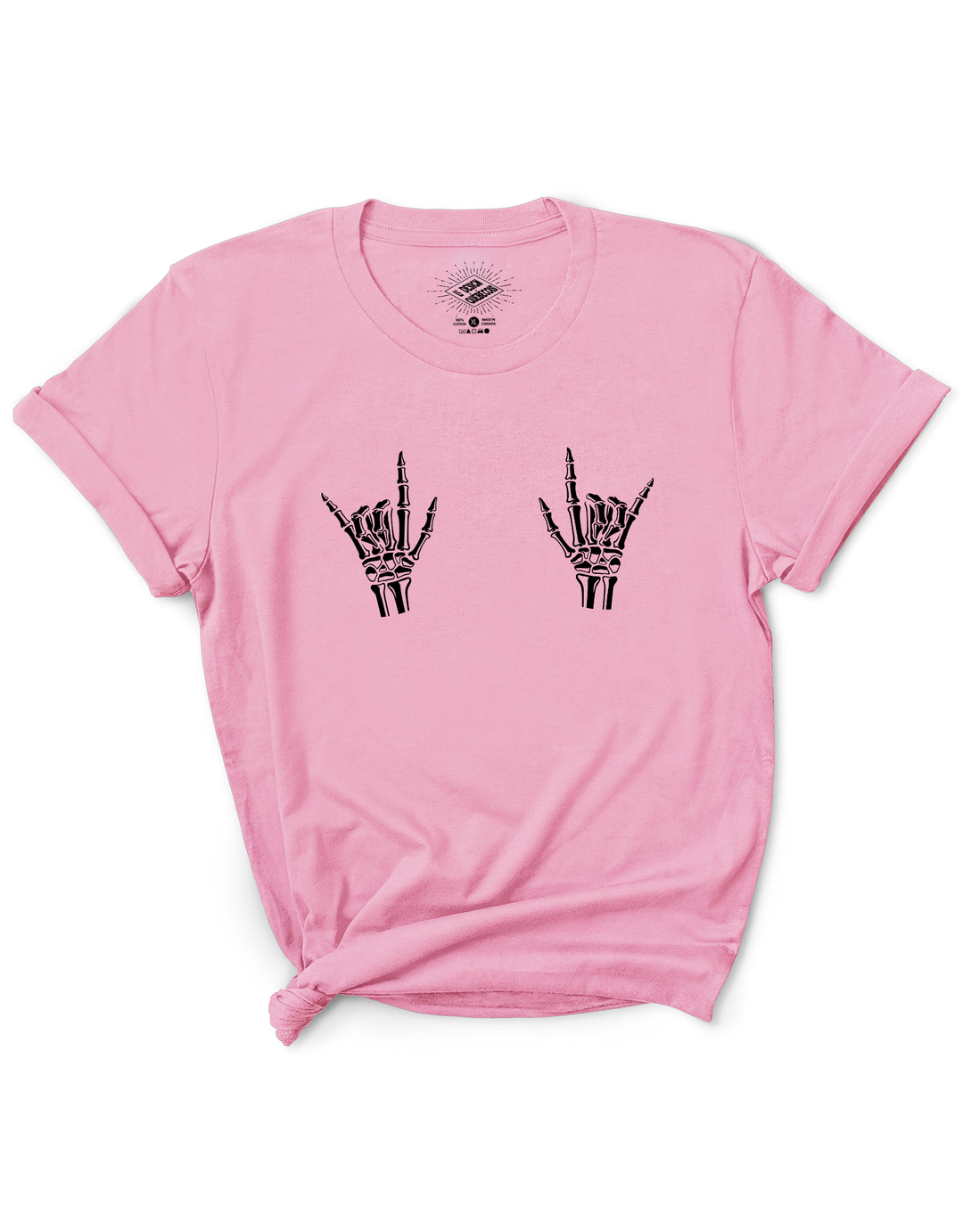 T-Shirt Mains de Squelette 'Rock On'