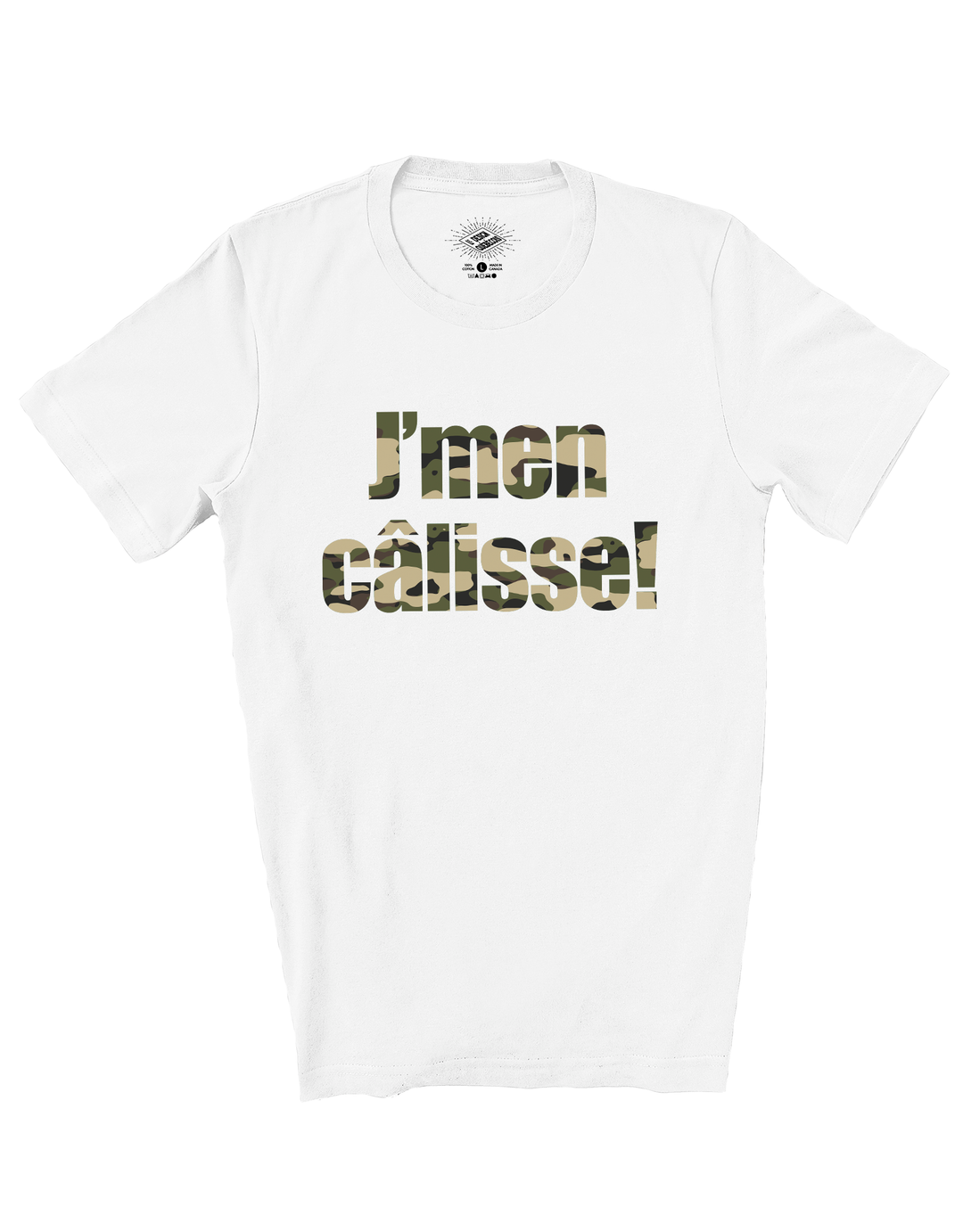 T-Shirt J'men Câlisse Version Camouflage Vert