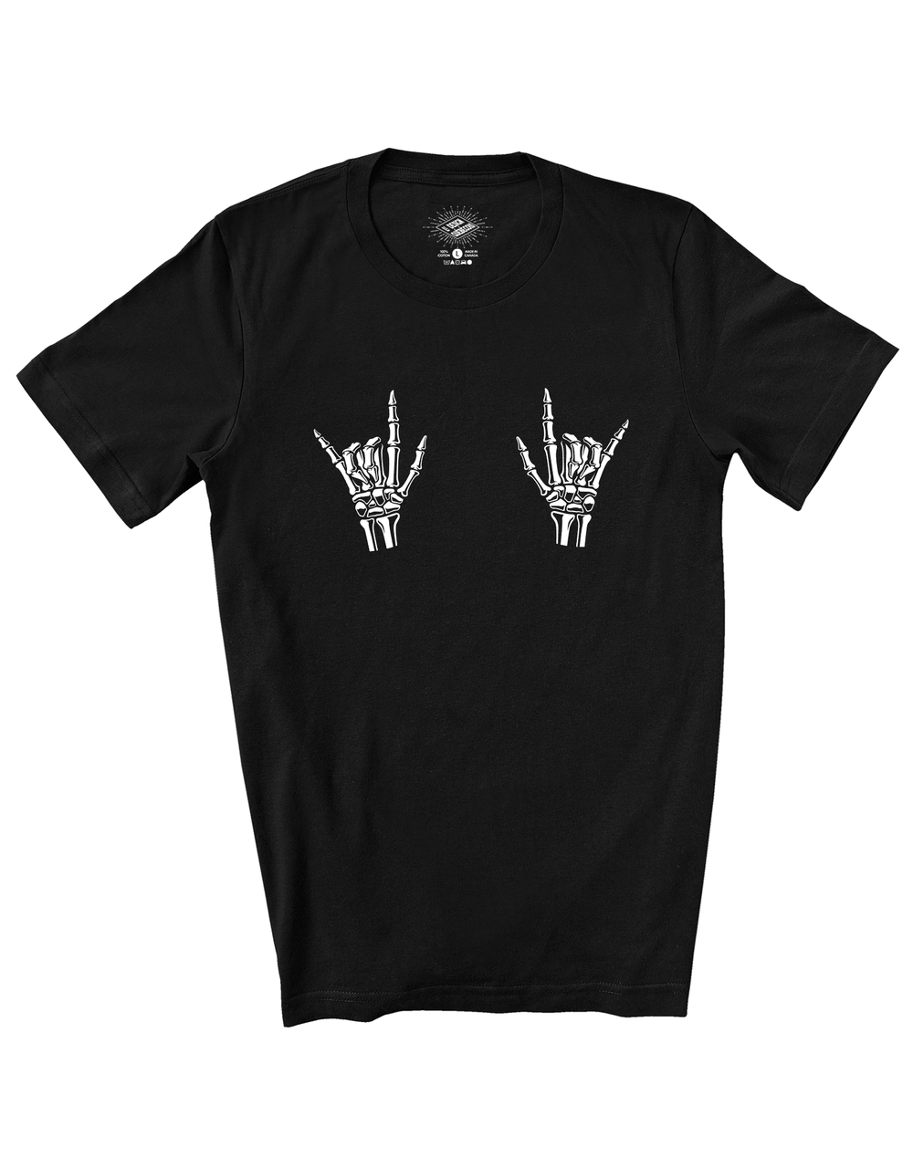 T-Shirt Mains de Squelette 'Rock On'