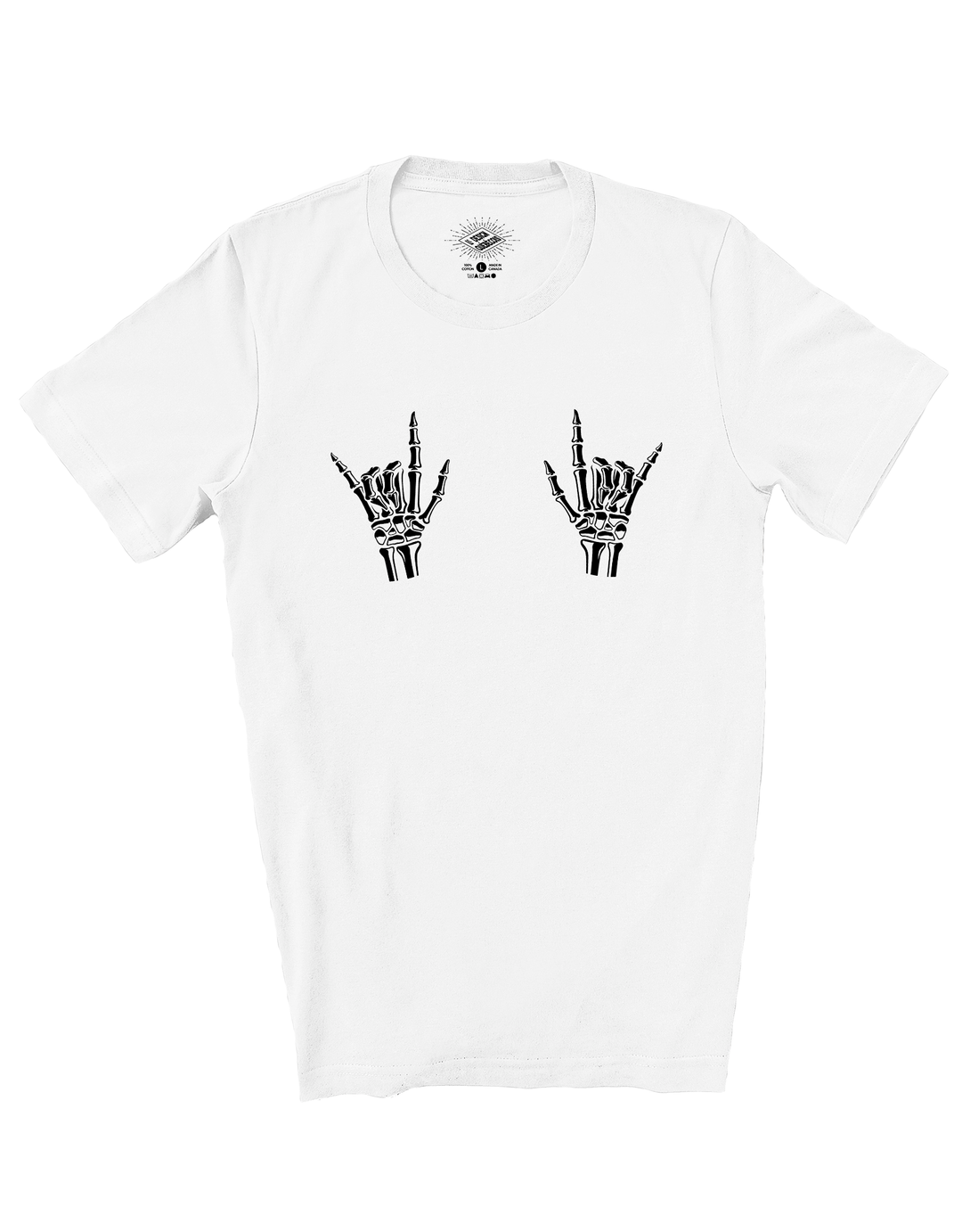 T-Shirt Mains de Squelette 'Rock On'