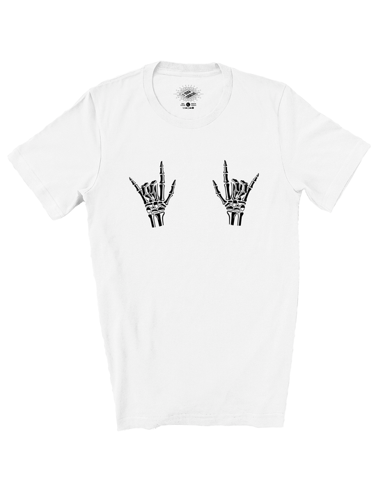 T-Shirt Mains de Squelette 'Rock On'