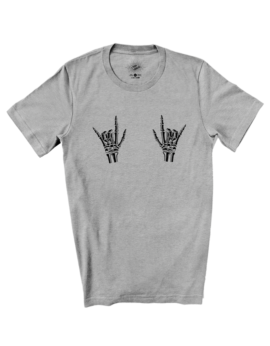 T-Shirt Mains de Squelette 'Rock On'