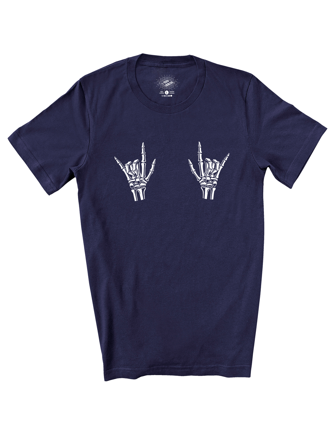 T-Shirt Mains de Squelette 'Rock On'