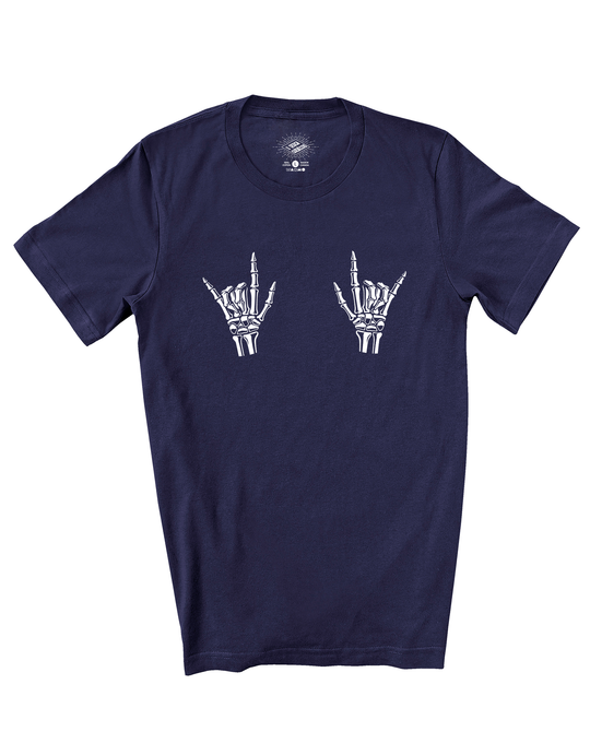 T-Shirt Mains de Squelette 'Rock On'