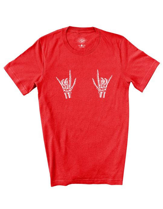 T-Shirt Mains de Squelette 'Rock On'