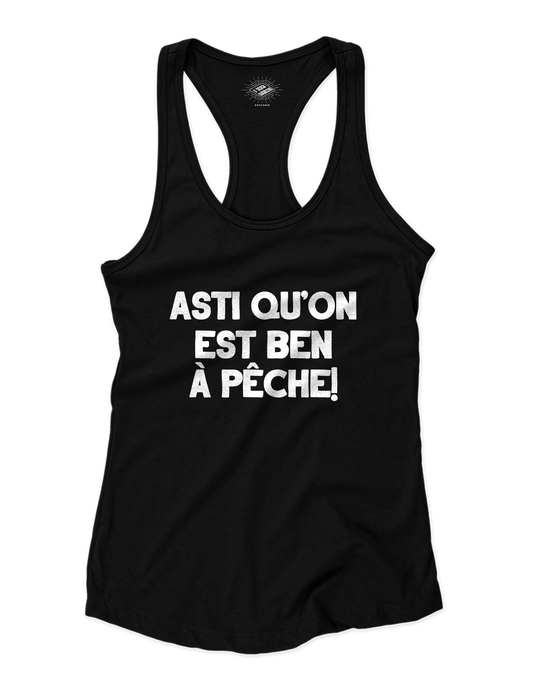 Camisole pour femme Asti Qu'on Est Ben À Pêche