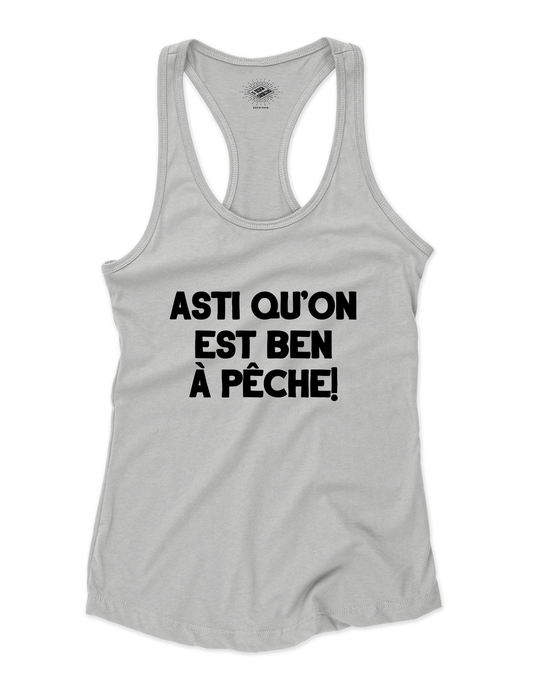 Camisole pour femme Asti Qu'on Est Ben À Pêche