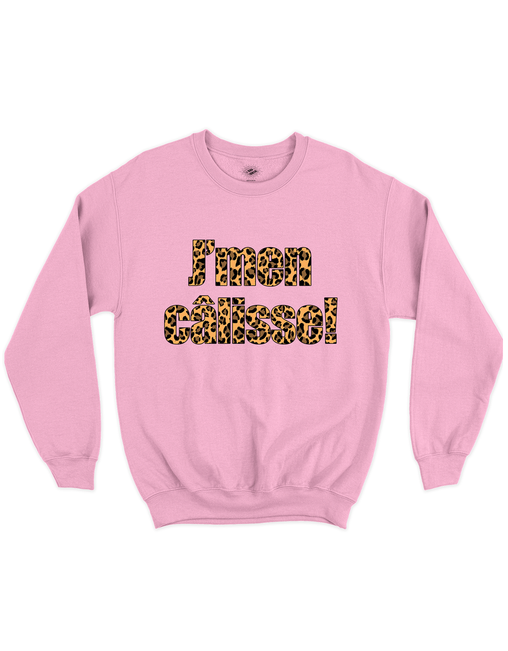 Chandail Coton Ouaté J'men Câlisse! Version Léopard