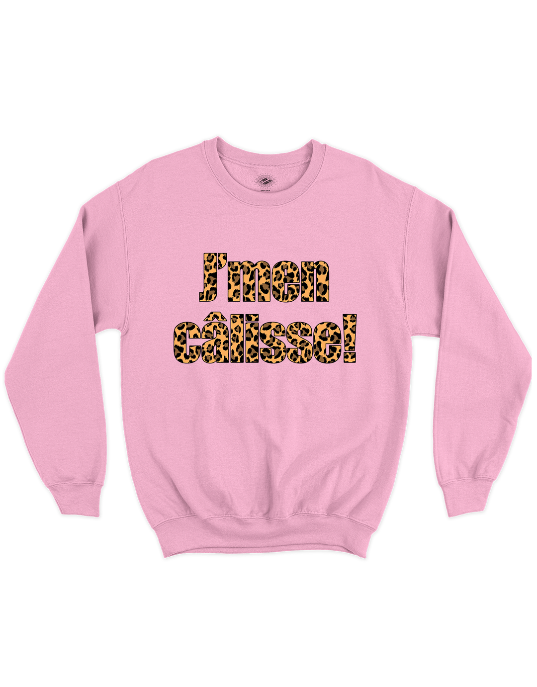 Chandail Coton Ouaté J'men Câlisse! Version Léopard