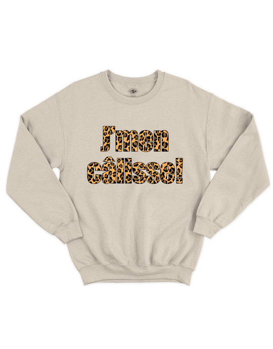 Chandail Coton Ouaté J'men Câlisse! Version Léopard