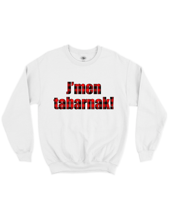 Chandail Coton Ouaté J'men tabarnak! Version Carreauté