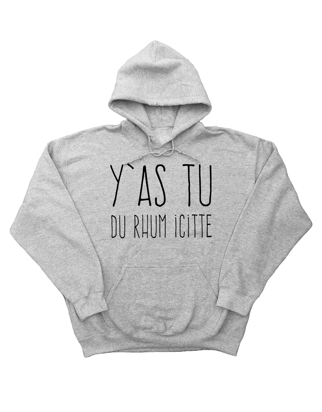 Chandail Coton Ouaté à Capuche Y'as Tu Du Rhum Icitte